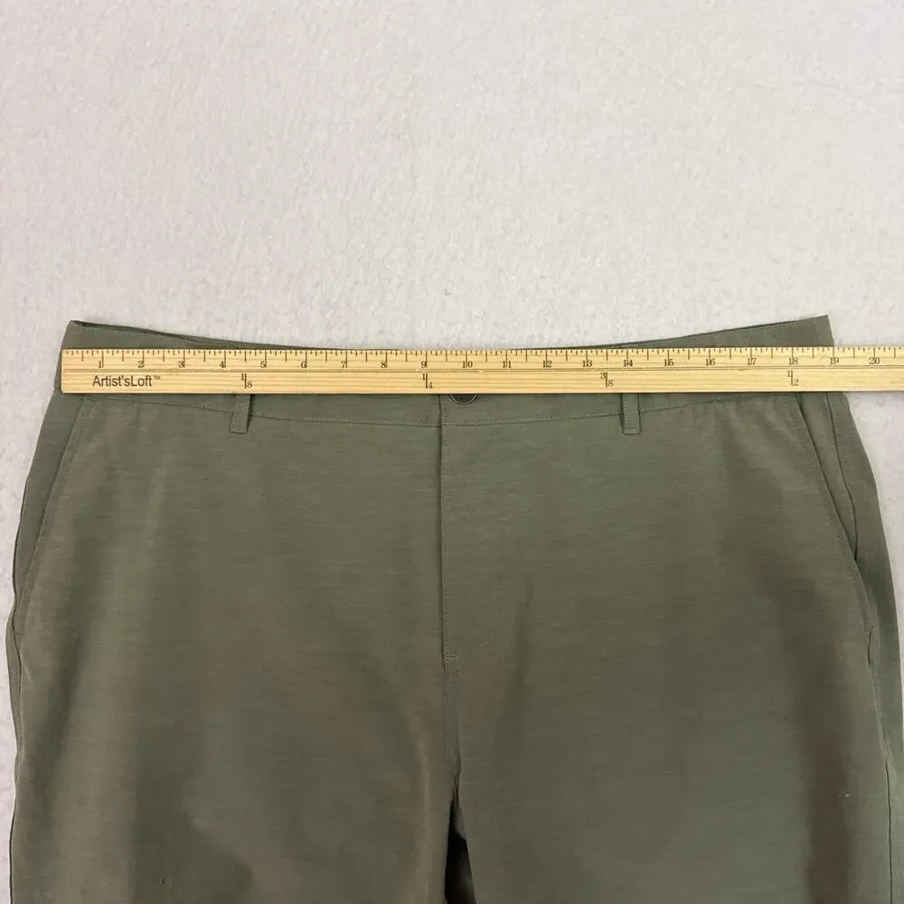 Faherty All Day Shorts Mens 36 Olive Green Hybrid Stretch Performance MSC0012